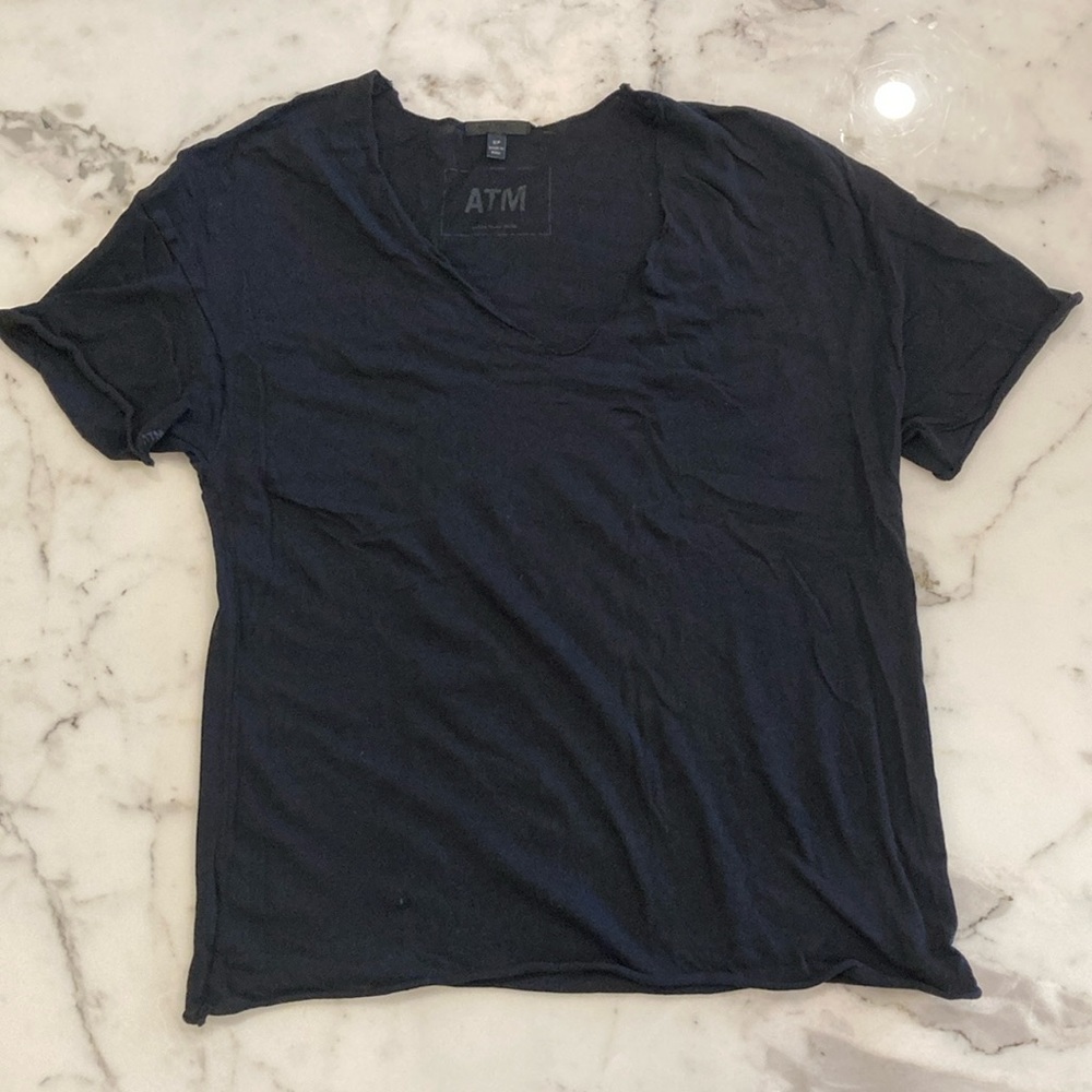 ATM raw edge v neck t-shirt